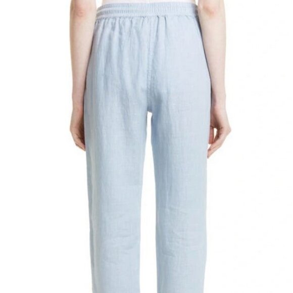 Boss Blue Dust Tatinia Ankle-Crop Linen Pants - Picture 5 of 6